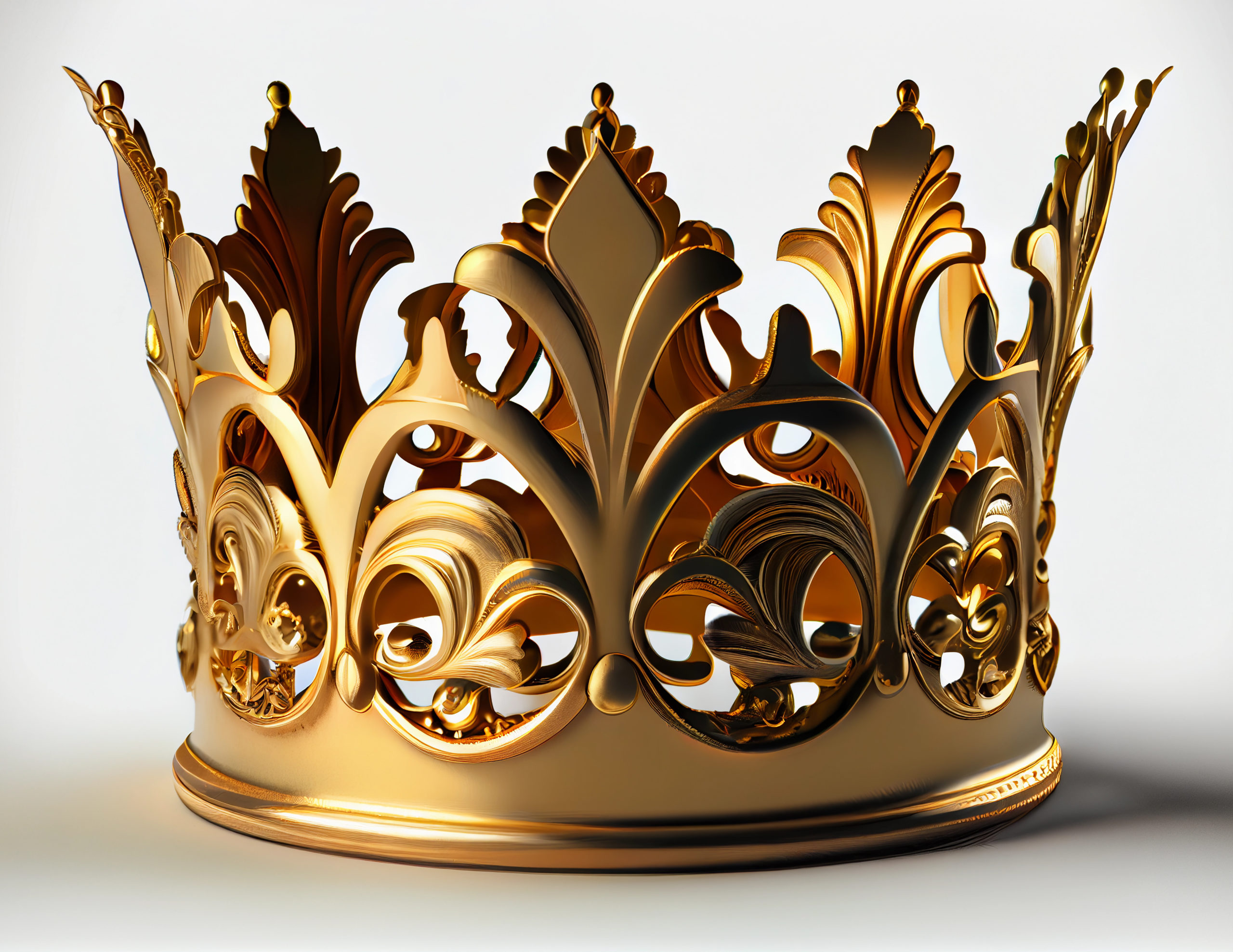 Une couronne dorée étincelante pour le roi et la reine de la royauté
